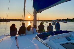 Bimini Charters - Private Luxury Catamaran 3-hr Sunset Sails - Getting Onboard: S/V Liberty layout, cleanliness, and space to spread out